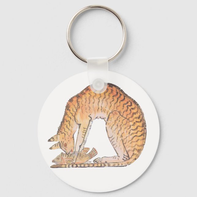 cat with fish key ring (Front)