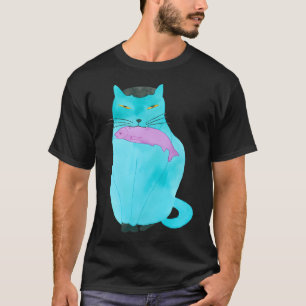 Cat with Fish T-Shirt