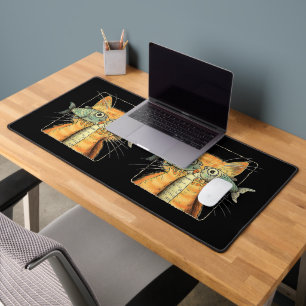 Cat with Fisheyes Kitten Funny Cat Parody Desk Mat