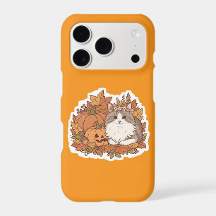 Cat With Flower Crown Autumn Pumpkins And Fall