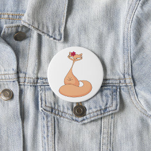 Cat with Flower Cute Kawaii Kitty 7.5 Cm Round Badge