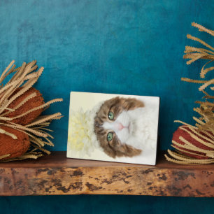 Cat With Flower Hat Plaque