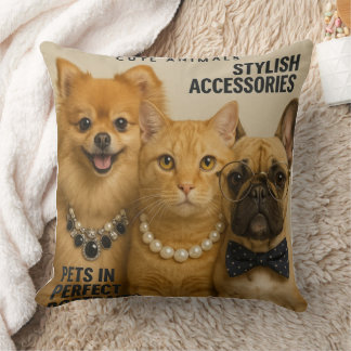Cat with friends on magazine cushion