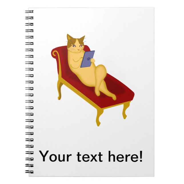 Cat with gadget clipart notebook (Front)