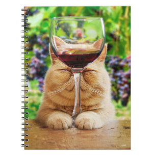 Cat With Glass of Wine Notebook