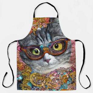 Cat With Glasses Apron