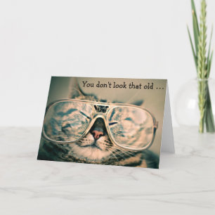 Cat with Glasses: Funny Birthday Card