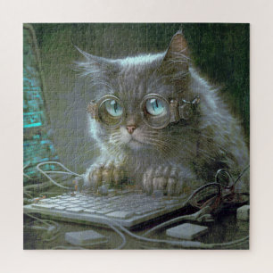 Cat with glasses. jigsaw puzzle
