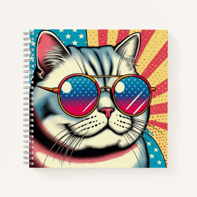 Cat with glasses notebook (Front)