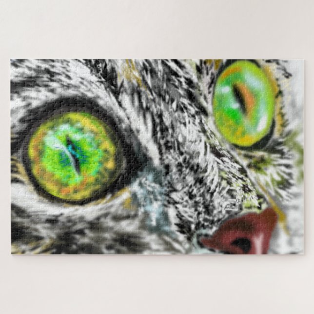 Cat with Green Eyes Puzzle Gift (Horizontal)