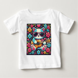 Cat with Guitar Baby T-Shirt