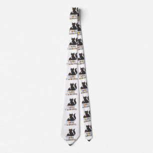 Cat with Halloween pumpkin - Choose back colour Tie