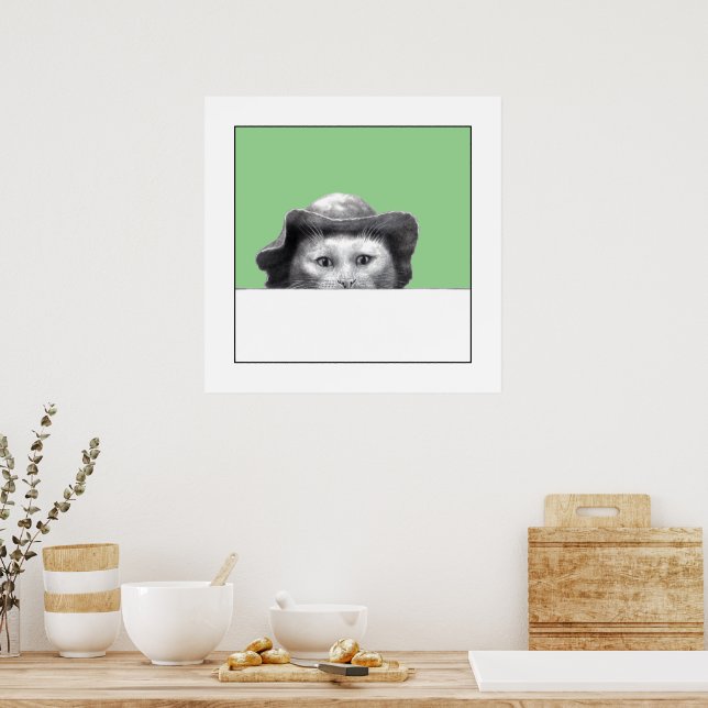Cat with Hat (Moegi) Poster (Kitchen)