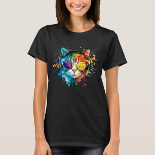 Cat with headphones and cool sunglasses for kitten T-Shirt
