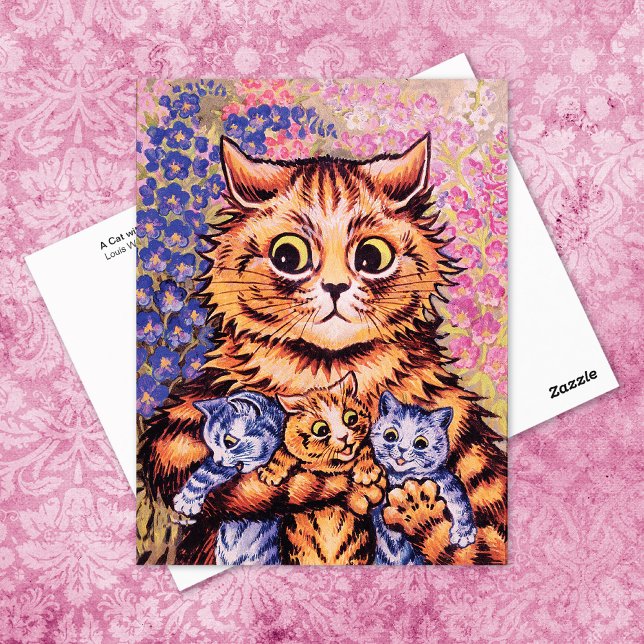Cat with Her Kittens Louis Wain Postcard (Creator Uploaded)