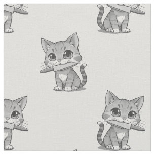cat with knife fabric