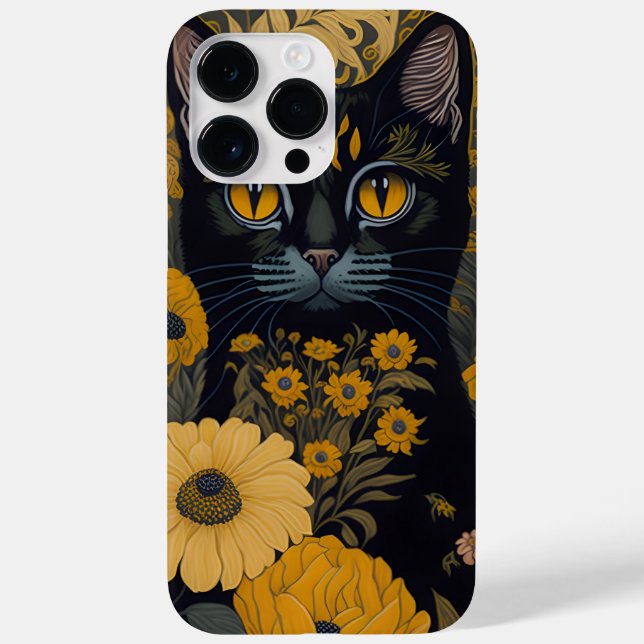 Cat with large eyes in front of flowers Case-Mate iPhone case (Back)