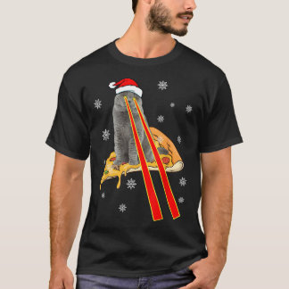 Cat With Laser Eyes Funny Pizza Cat Christmas T-Sh T-Shirt