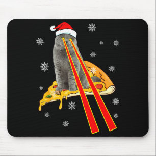 Cat With Laser Eyes Funny Zza Cat Christmas  Mouse Pad