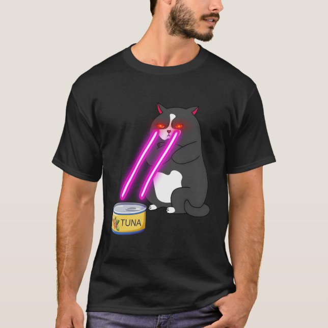 Cat With Laser Eyes T-Shirt (Front)