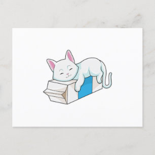 Cat with Milk Postcard