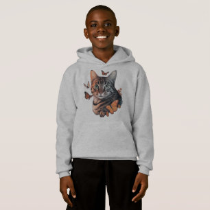 Cat with Monarch Butterflies