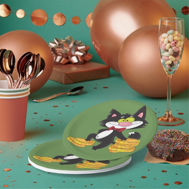Cat With Money Paper Plates (Creator Uploaded)