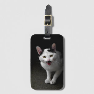 Cat with Moustache Luggage Tag