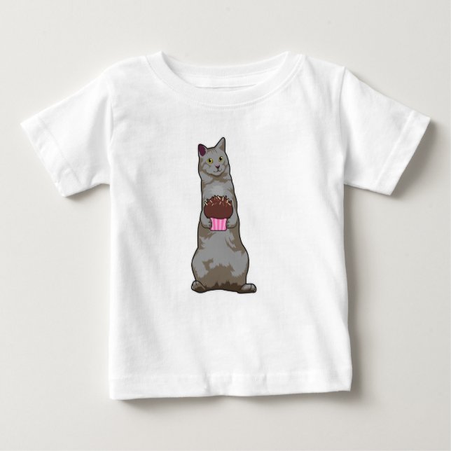 Cat with Muffin Baby T-Shirt (Front)