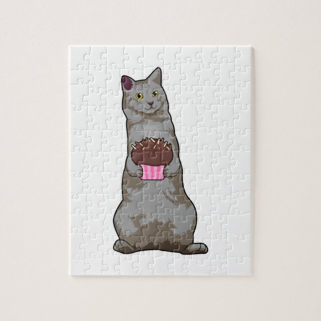 Cat with Muffin Jigsaw Puzzle (Vertical)