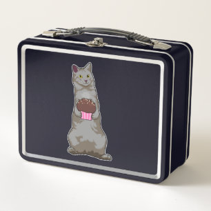 Cat with Muffin Metal Lunch Box