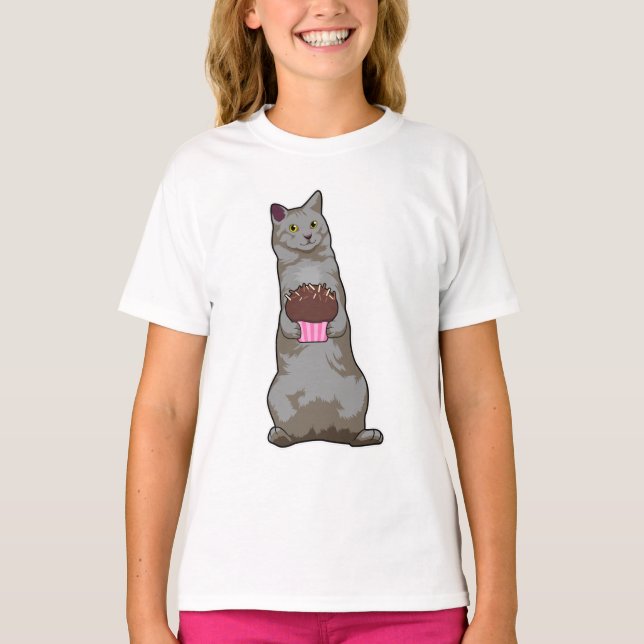 Cat with Muffin T-Shirt (Front)