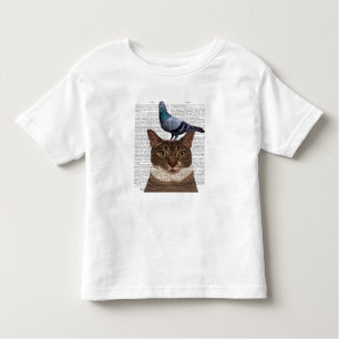 Cat with Pigeon on Head Toddler T-Shirt