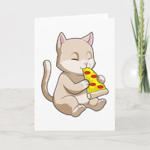 Cat with Pizza Card