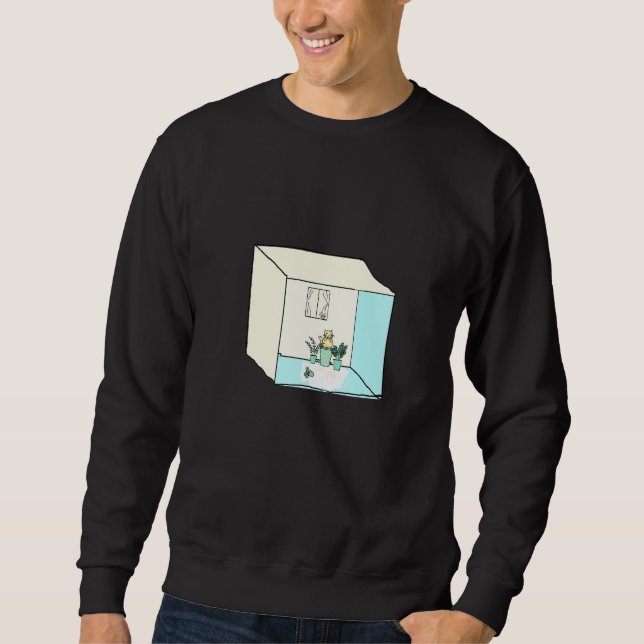 Cat With Plants In A Box Sweatshirt (Front)