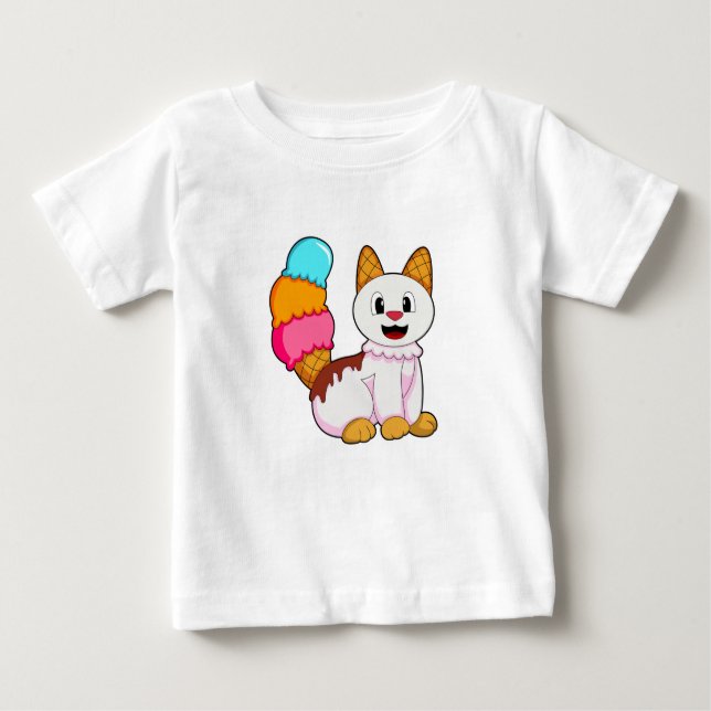 Cat with Popsicle Baby T-Shirt (Front)