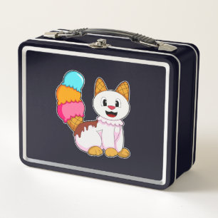 Cat with Popsicle Metal Lunch Box