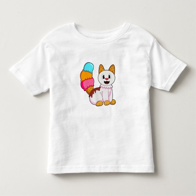 Cat with Popsicle Toddler T-Shirt (Front)