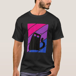 Cat With Pride Bisexual Flag LGBQ Proud Ally Pride T-Shirt