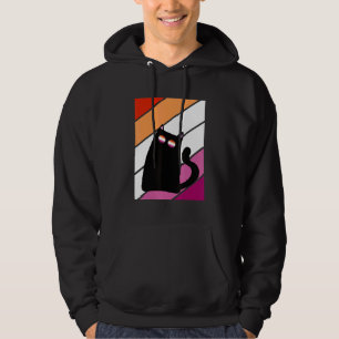 Cat With Pride Lesbian Flag LGBTQ Proud Ally Pride Hoodie