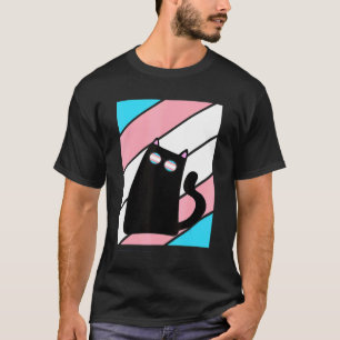 Cat With Pride Transgender Flag Lgbtq Proud Ally P T-Shirt