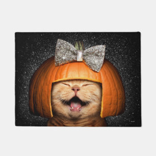 Cat With Pumpkin Hair Doormat
