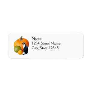 Cat with Pumpkins Address Labels