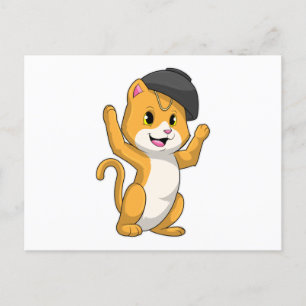 Cat with Ramen Bowl Postcard