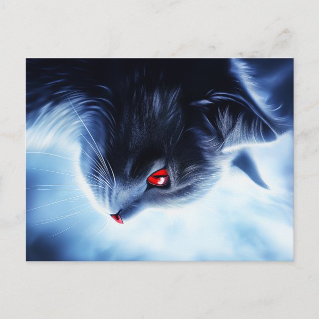 Cat with Red Eyes Postcard (Front)
