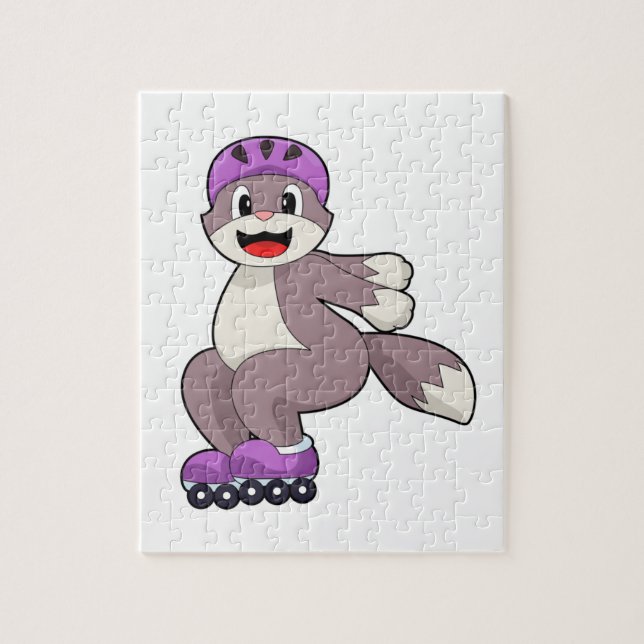Cat with Roller skates Jigsaw Puzzle (Vertical)