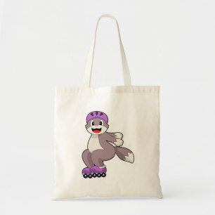Cat with Roller skates Tote Bag