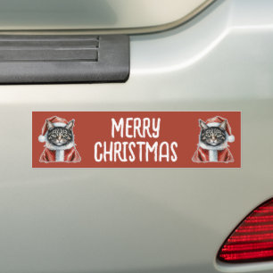 Cat With Santa Claus Outfit - Christmas 1 Bumper Sticker