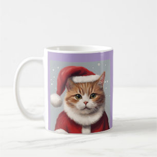 CAT WITH SANTA HAT CHRISTMAS COFFEE MUG