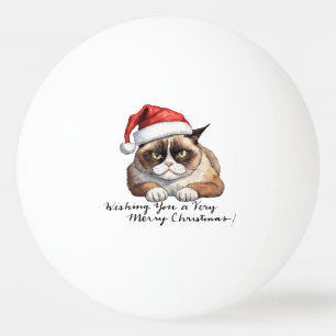 Cat with Santa Hat for Christmas Ping Pong Ball 